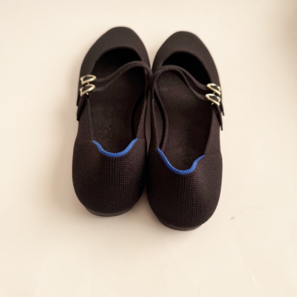 Rothy's The Double Buckle Mary Jane Black Flats Size 9 - Picture 4 of 7